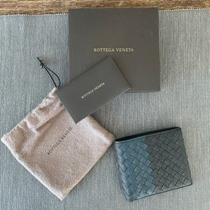 Bottega Veneta Navy and Black Wallet